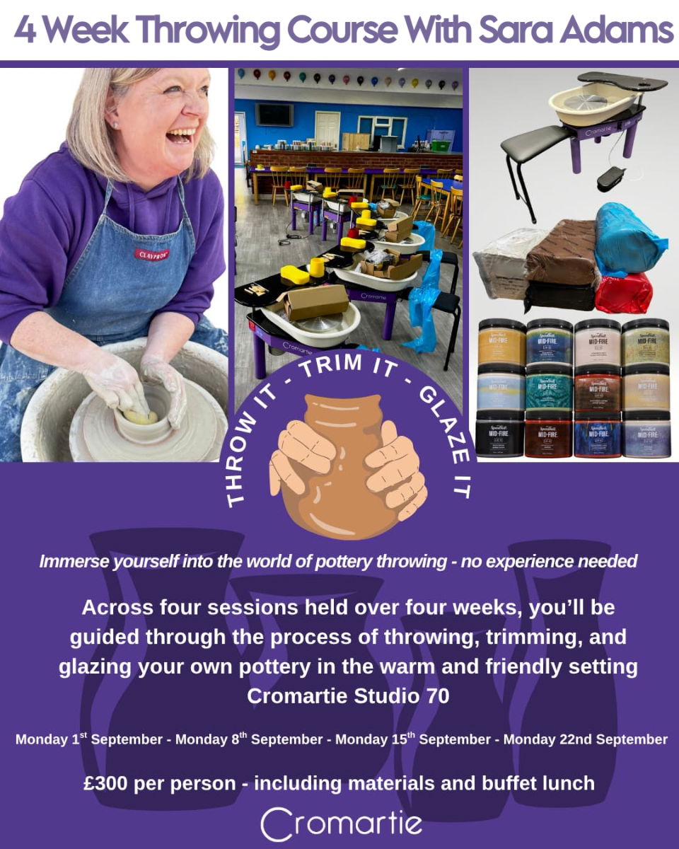 Four-Week Pottery Throwing Course with Sara Adams at Cromartie