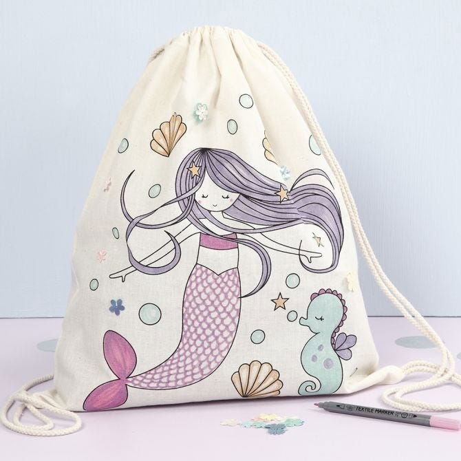 Drawstring Bag Mermaid 47 x 41cm