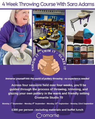 Four-Week Pottery Throwing Course with Sara Adams at Studio 70, Cromartie