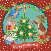 CCK-PRBT11 Hoppy Christmas Crystal Art Card Kit Peter Rabbit