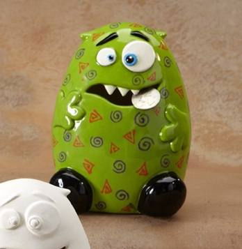 7324 Benjamin the Hungry Monster Bisque Money Bank